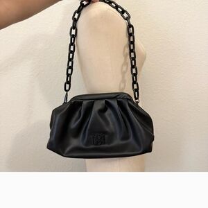 BADGLEY MISCHKA Black Chain Shoulder & Clutch Bag VEGAN Leather Cruelty Free